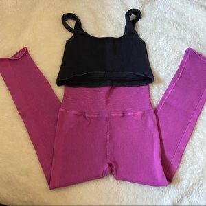 Free people happiness square neck crop top and leggings